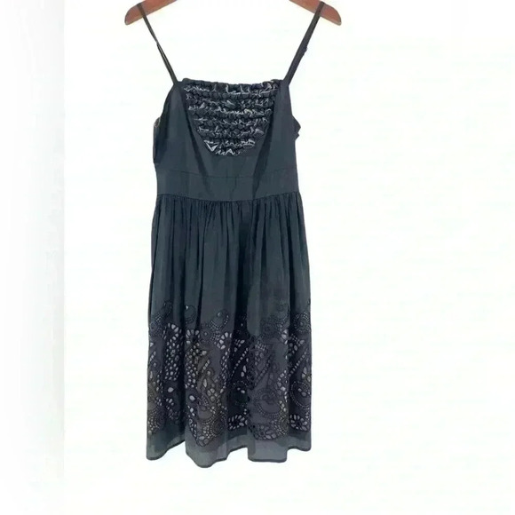 Anthropologie Burlapp Eyeleted Islands Silk Blend Dress Sleeveless Size 4 - Picture 1 of 7